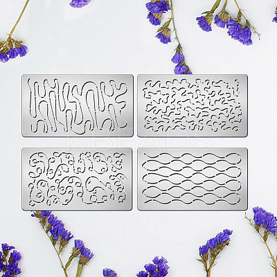 4Pcs 4 Styles Steel Cutting Dies Stencils DIY-BC0004-20-1