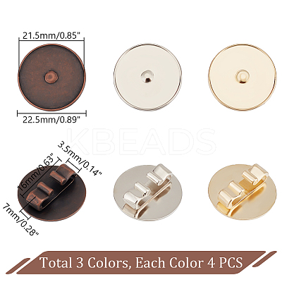 12Pcs 3 Styles Alloy Bolo Tie Slides Clasp Cabochon Settings FIND-PH0018-03-1