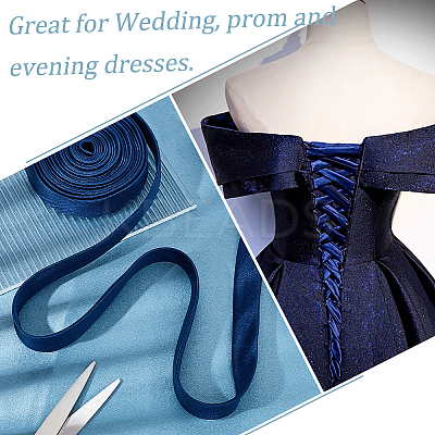 Cloth Cord for Women's Wedding Dress Zipper Replacement SRIB-WH0007-08B-1