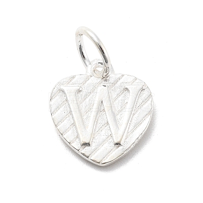 925 Sterling Silver Heart with Capital Letter Charms STER-S009-13W-S-1