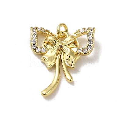 Rack Plating Brass Micro Pave Cubic Zirconia Pendants KK-H473-08D-G-1