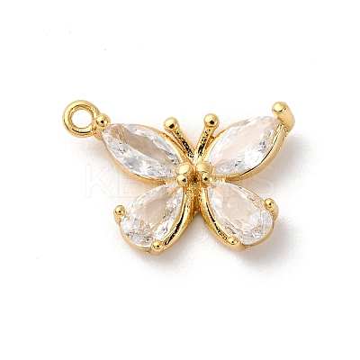 Brass Micro Pave Cubic Zirconia Charms KK-D371-04C-G-1