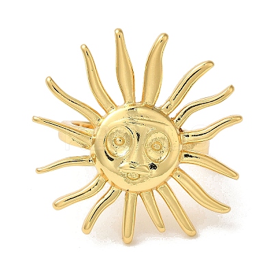 Rack Plating Brass Cuff Rings for Women RJEW-G325-04C-G-1