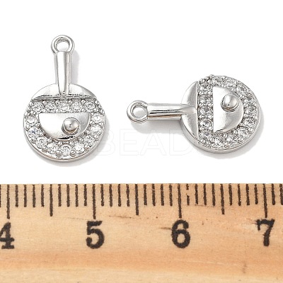 Rack Plating Brass Clear Cubic Zirconia Pendants KK-M102-22P-A-1