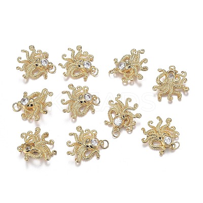 Brass Micro Clear & Black Cubic Zirconia Pendants X-ZIRC-F120-067G-1