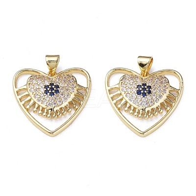 Brass Micro Pave Cubic Zirconia Pendants ZIRC-N039-233-1