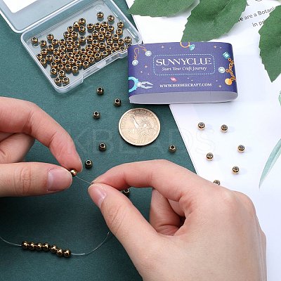 100Pcs Ion Plating(IP) 202 Stainless Steel Rondelle Spacer Beads STAS-SC0006-90-1