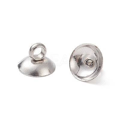 304 Stainless Steel Bead Cap Pendant Bails X-STAS-G224-24P-10-1