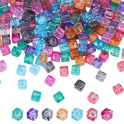210Pcs 7 Colors Transparent Crackle Glass Beads EGLA-HS0001-04-1