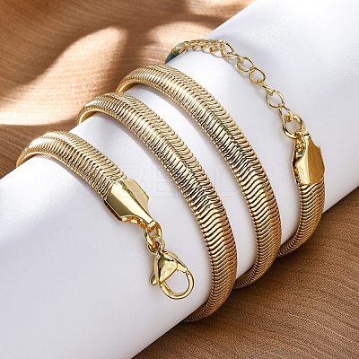 Rack Plating Brass Herringbone Chains Necklace for Men Women NJEW-M193-01G-1