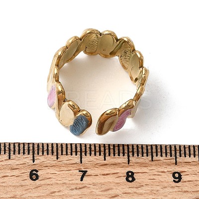 304 Stainless Steel Enamel Open Cuff Rings RJEW-L335-03A-G-1