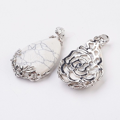 Valentine Gifts Idea for Guys Natural Howlite Pendants G-Q689-16-1