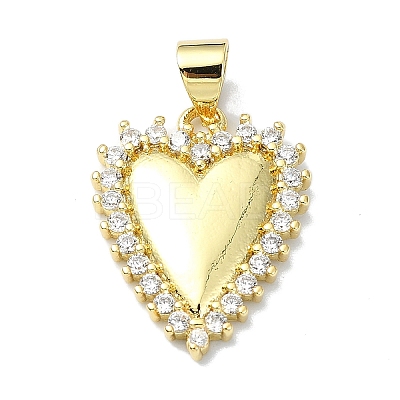 Rack Plating Real 18K Gold Plated Brass Micro Pave Cubic Zirconia Pendants KK-B084-20G-1