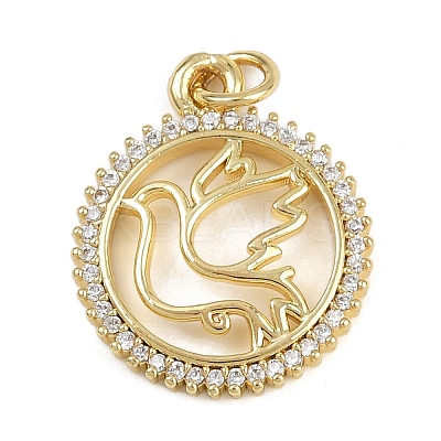 Brass Micro Pave Cubic Zirconia Pendants KK-Z123-13G-1