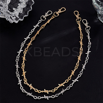 2Pcs 2 Colors Alloy Trouser Chain HJEW-PH02273-1