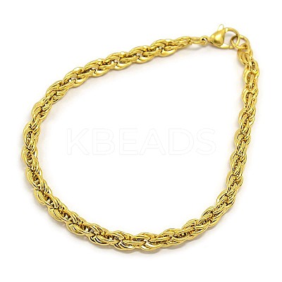 Fashionable 304 Stainless Steel Rope Chain Bracelet Making STAS-A028-B054G-1