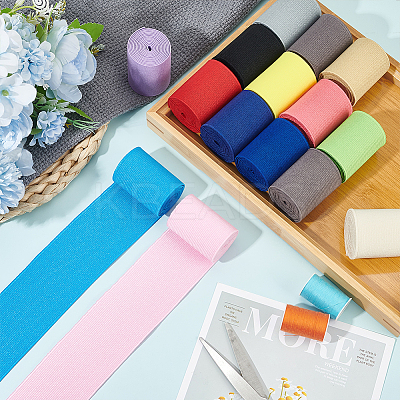 15M 15 Colors Polyester Flat Elastic Band OCOR-BC0005-97-1
