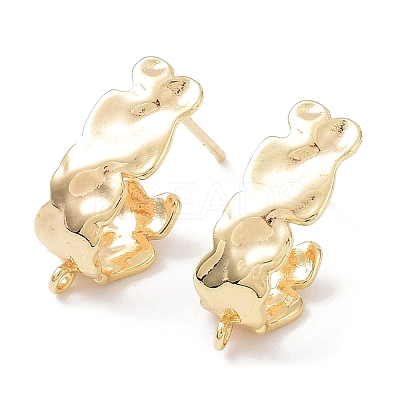 Brass Stud Earring Findings KK-C031-07G-1
