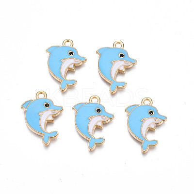 Alloy Enamel Pendants ENAM-S130-24B-1