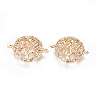 Brass Micro Pave Cubic Zirconia Links ZIRC-E113-04G-01-1