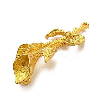 Rack Plating Alloy Flower Connector Charms FIND-C063-04G-1