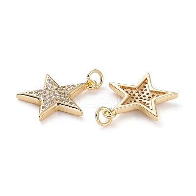Brass Micro Pave Clear Cubic Zirconia Pendants KK-C100-30G-1