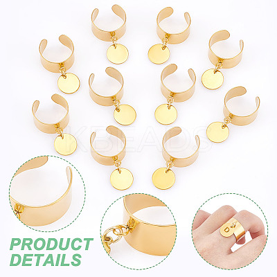 304 Stainless Steel Open Cuff Finger Rings RJEW-UN00013-1