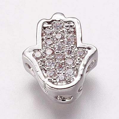 Brass Cubic Zirconia Beads KK-P134-05P-1