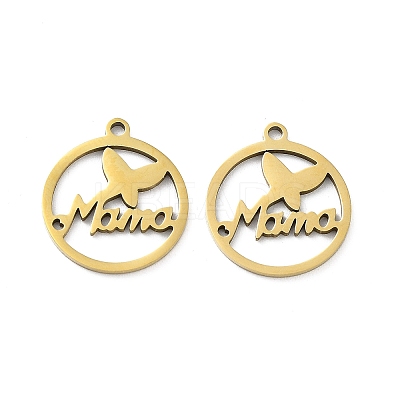 Mother's Day Ion Plating(IP) 201 Stainless Steel Pendants STAS-A090-22G-1