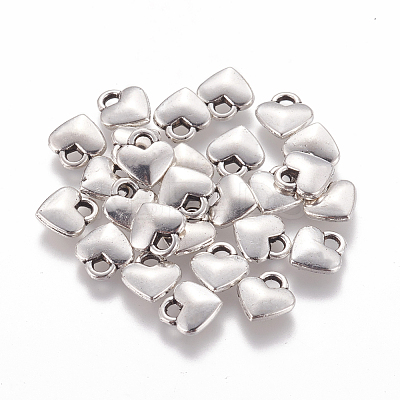 Tibetan Style Alloy Heart Charms TIBEP-LFH260Y-FF-1