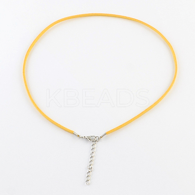 2mm Faux Suede Cord Necklace Making with Iron Chains & Lobster Claw Clasps NCOR-R029-M-1