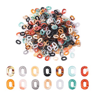 560Pcs 7 Colors Opaque Acrylic Linking Rings SACR-CJ0001-18-1