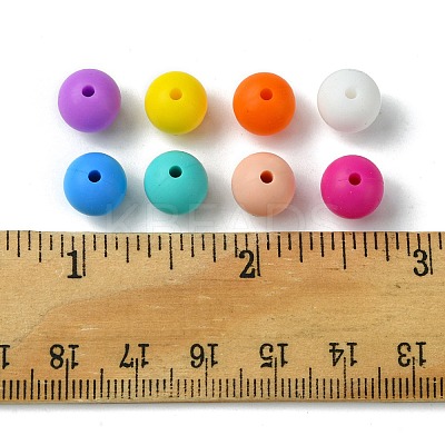 40Pcs 8 Colors Food Grade Eco-Friendly Silicone Focal Beads SIL-FS0001-20-1