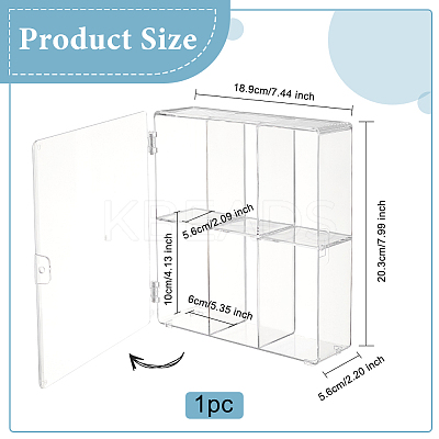 2-Tier 6 Grids Transparent Plastic Action Figures Display cases ODIS-WH0020-90-1