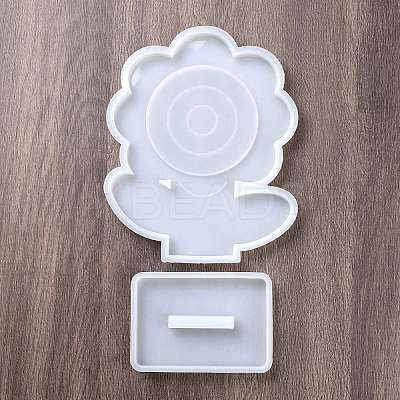 DIY Flower Shape Desk Mirror Frame Silicone Molds DIY-E043-01-1