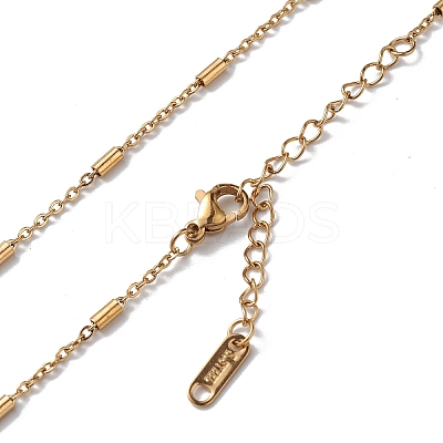 Ion Plating(IP) 304 Stainless Steel Column Link Chain Necklace for Men Women NJEW-K245-019A-1