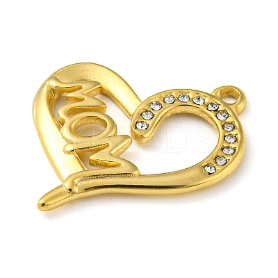 Ion Plating(IP) Real 18K Gold Plated 304 Stainless Steel Rhinestone Pendants STAS-P341-11G-01-1