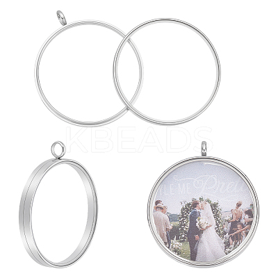 2Pcs 304 Stainless Stee Locket Pendants STAS-UN0064-12P-1