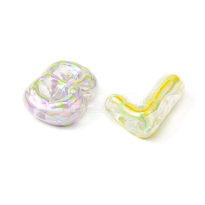 20Pcs UV Plating Transparent Acrylic Beads OACR-YW0001-58-1