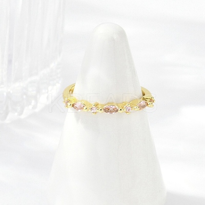 Brass Micro Pave Cubic Zirconia Cuff Rings RJEW-S400-13G-1