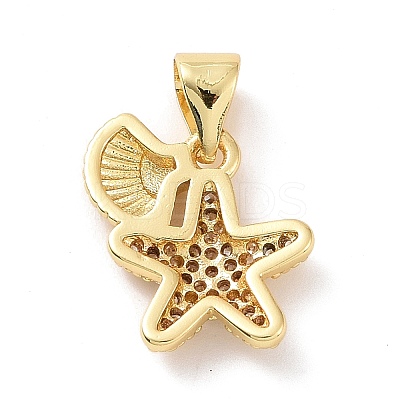 Brass Micro Pave Cubic Zirconia Charms LS-KK-G444-02G-01-1
