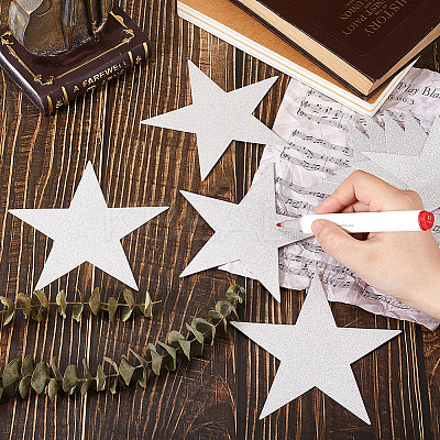 60Pcs Paper Glitter Star Wall Decoration AJEW-SP0001-17B-1