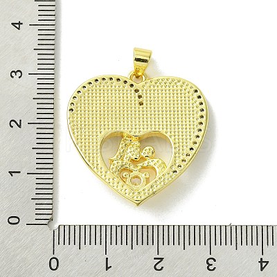 Mother's Day Brass Micro Pave Clear Cubic Zirconia Pendants KK-H472-13G-02-1