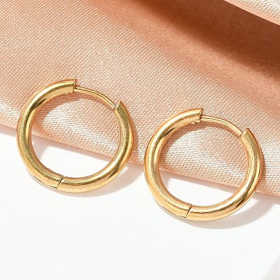 202 Stainless Steel Huggie Hoop Earrings LS-EJEW-F111A-18mm-G-1