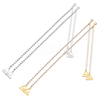 4 Pairs 2 Colors Rhinestone Chain Non-slip Bra Straps FIND-GO0002-50-1