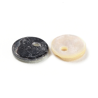 Natural Akoya Shell Flat Round Charms BSHE-Z003-39B-1