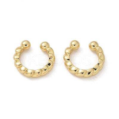 Rack Plating Brass Twist Rope Shape Cuff Earrings EJEW-G288-08G-1