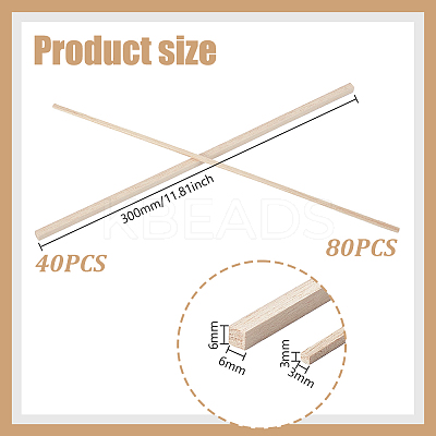 120Pcs 2 Styles Wooden Craft Sticks AJEW-GA0008-62-1