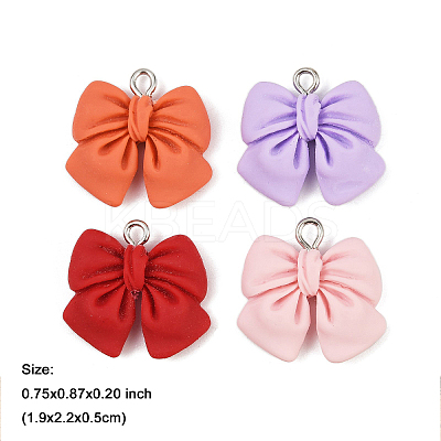 8Pcs 4 Colors Resin Pendants RESI-FP0001-46-1