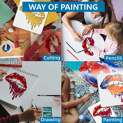 1 Set PET Hollow Out Drawing Painting Stencils DIY-MA0005-22B-1